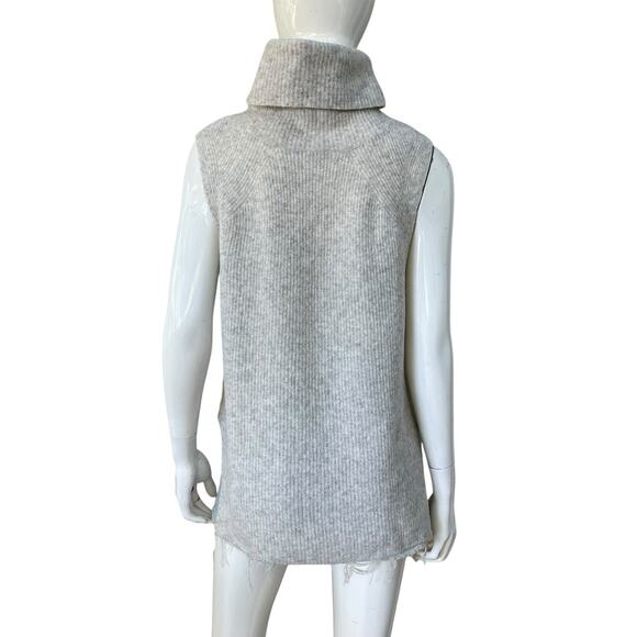 Aritzia Community Wool Yak Blend Gray Sleeveless Knit Cowl Neck Sweater Small - Picture 9 of 11